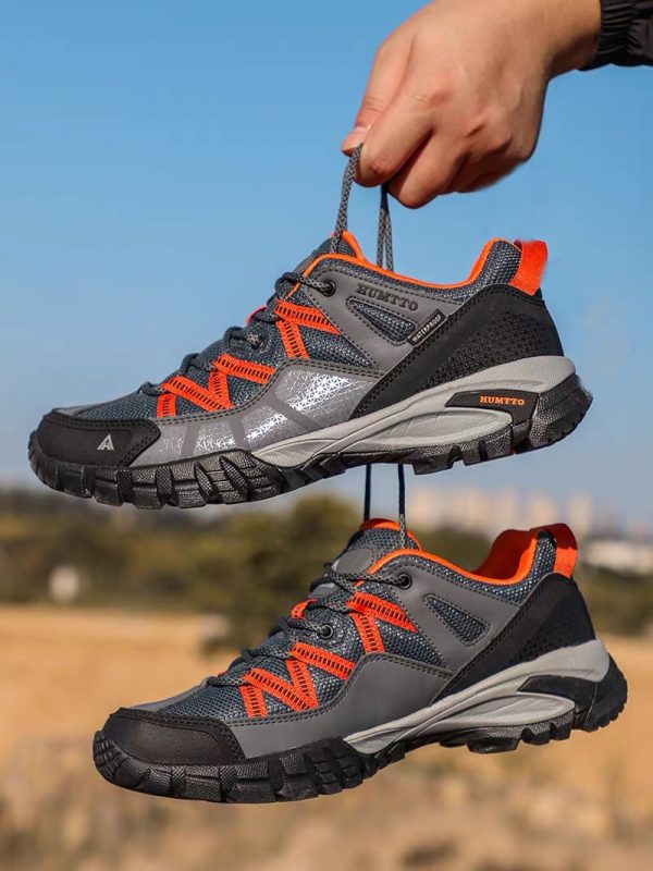 Giày trekking nam cổ thấp Humtto 110609A-2 Grey/Orange - Hình ảnh 9