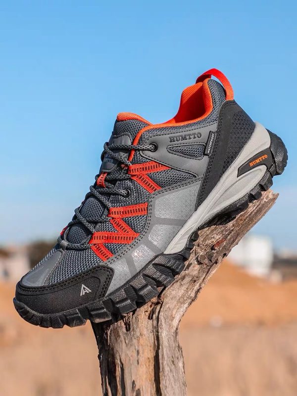 Giày trekking nam cổ thấp Humtto 110609A-2 Grey/Orange - Hình ảnh 10