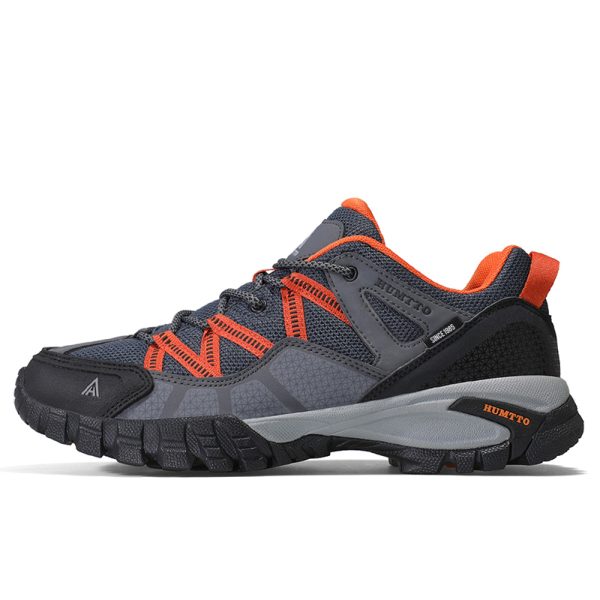Giày trekking nam cổ thấp Humtto 110609A-2 Grey/Orange - Hình ảnh 2